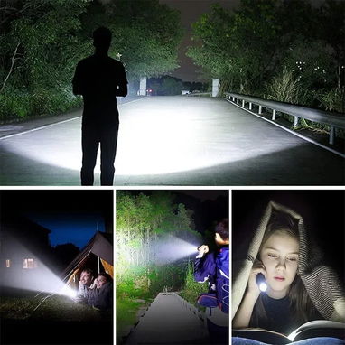 🔦 Linterna LED Recargable de Alta Potencia 💥 5 Modos | Zoom Ajustable | USB | Resistente al Agua | Camping, Emergencia - Img 106928034