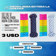 🧺🌈 SET DE 12 PINZAS PARA ROPA CON SOGA 🌈🧺 💰 Precio: 3 USD - Img 58235908