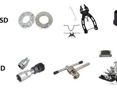 Vendo herramientas de bicicleta, extractor de biela, de piñonera y de unidad sellada, troncha cadena, bomba de aire - Img main-image-43857950