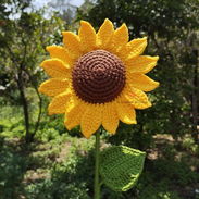 Girasoles artificiales, flores a crochet - Img 56647063