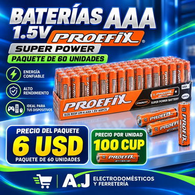 Pqt de 60 Baterías AA y AAA en 6 usd. Pilas x Pqt 4und. 500cup. Fecha Vencimiento Dic.2030. - 2/4