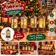 Kit de 4 farolitos navideños transparentes que alumbran son de pila (incluidas) pedidas en la foto en 16 USD el kit - Img 57732260