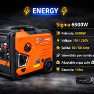 Planta eléctrica marca SIGMA 6500w 110v - 220v Adaptable a gas de la calle - Img 57926483
