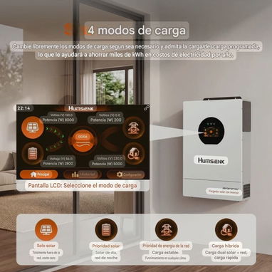 Inversor Solar Híbrido Humsienk 8kW 48V 110/120V - 6/10