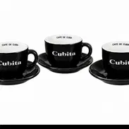 Juego de 3 Tazas de café cubita con su plato!! - Img 58209003