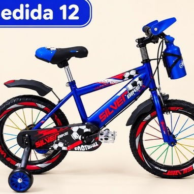 Bicicletas 12 nuevas en su caja color morada rosada,azul y dorada con su pomo de agua  para lniños y niñas de 2 a 4 años - 2/4