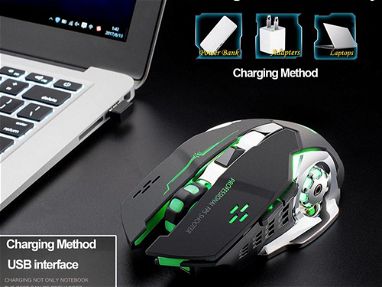 Mouse Gaming Inalámbrico RGB, Mod:(FreeWolf) Click Silencioso ,Batería interna Recargable ,Modo ahorro d energía ,NUEVO - Img 64637704