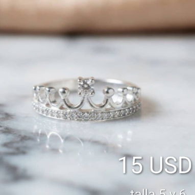 Hermosos y delicados anillos de Plata para chica cola de sirena 🧜‍hojas🌿,brillitos ✨y flores🌷 - 8/10