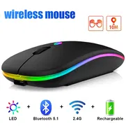 Mouse Bluetooth Inalámbrico CALIDAD para Computadora Laptop Tablet NUEVO con Receptor USB Recargable Ratón - Img 43927671