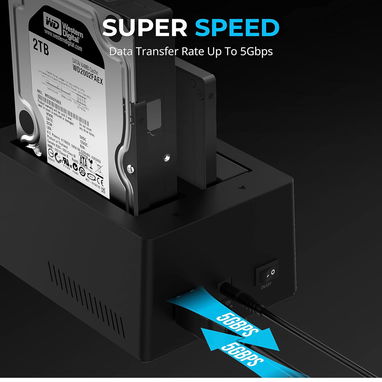 UFF!!_DOCKING DE 2 BAHIAS SABRENT DE 2 BAHÍAS|USB 3.0 + ADAPTADOR 12Volt|SOPORTA 44TB(HDD)|NUEVOS. 5410-9151 - 3/3