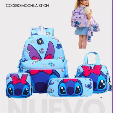 Juegos de mochilas de Stitch con su merendero,su guarda lapiz y otra adicional - Img 120512315