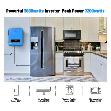 Inversor solar híbrido SRGFTS ECO-LV 3.6KW PLUS de 24 V con MPPT y onda pura - 2/3