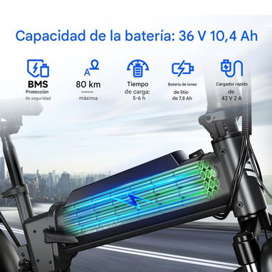 Bicicleta Eléctrica F00C Plegable Fat Tire - 5/9