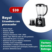 Licuadora batidora con procesador de alimentos Royal - Img 55694090