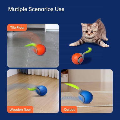 ☎️53544655 🛵 Entrega Disponible ⭐Juguete Interactivo para Gatos con Bola Rodante y Cola ⭐ - 3/9
