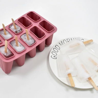 🍦 Molde para Paletitas de Helado 🧊 Forma de Picolé en Silicona ❤️ 10 Cavidades con Tapa  🎉 Ideal para Postres Caseros - Img 120701769