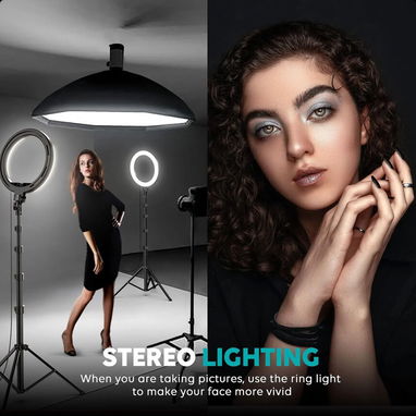(X) Anillo de luz para selfie de 10 pulgadas con soporte para trípode - Img 126482209