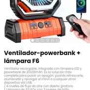Ventilador-powerbank + lámpara F6. Nuevo - Img 51791995
