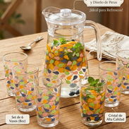 Juego de jarra de cristal con 6 vasos 9 USD - Img 57216786