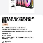 Combo de 5 Fanes RGB (sin controlador RGB) - Img 57630304