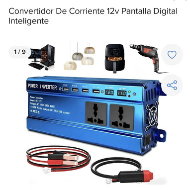 Cargador inteligente de baterias 12v 10a ,  Convertidor de Corriente,  Inversor de Corr - Img 123049615