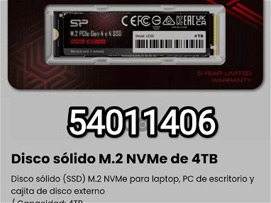 !!Disco sólido M.2 NVMe de 4TB/ Nuevo sellado (SSD) M.2 NVMe para laptop, PC de escritorio y cajita de disco externo!! - Img main-image