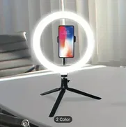 Aro de luz de 10 pulgadas con soporte para teléfono y trípode de escritorio - Img 49361347