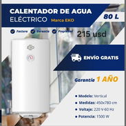 Calentador de agua eléctrico 80lt marca eko garantía y propiedad - Img 57694638