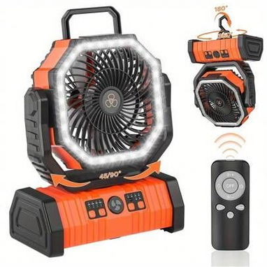 Ventilador recargable F6 ( naranja, negro y verde) - 2/3