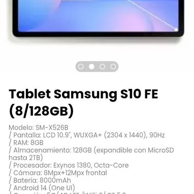Tablet Samsung S10 FE (8/128GB) Modelo: SM-X526B - Img 118747799
