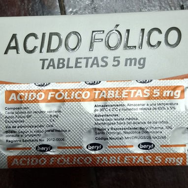 ⚕️- Acido Folico 5mg, 1 Tira de 10 Tableta -⚕️ - 2/3
