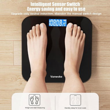 Báscula inteligente para peso corporal, báscula de baño digital con indicación de temperatura, diseño de esquina, báscul - Img 113462213