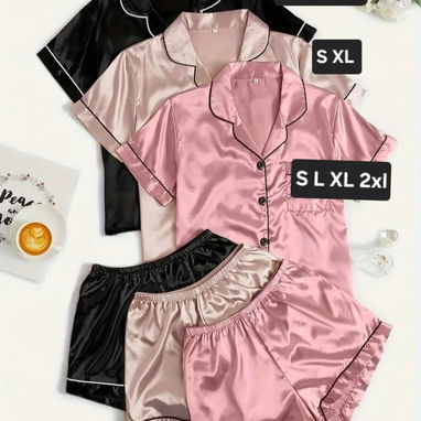 Pijamas de satén varias tallas y colores - 2/5