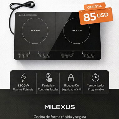 ML-EE1QIND. Cocina de inducción Milexus. Factura + Garantía - Img 124072626