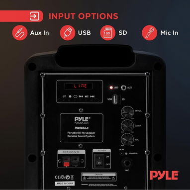 Pyle Altavoz PA Karaoke Bluetooth 600W - Bocina Portátil con micrófono inalámbrico 🌐 - Img 127559584