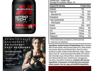 Nitro Tech Muscletech 100% Whey Gold 28 Servicios Aproximadamente - Img 58939616