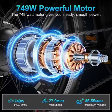 ☎️53544655 🛵 Entrega Gratis ⭐ 🚲 Bicicleta Eléctrica para Adultos – Motor de 749W y Batería 48V 10.4Ah⭐ - 6/10