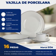 Vajillas de porcelana de 16 piezas marca Eón - Img 55527094