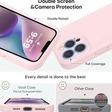 ☎️53544655 🛵 Entrega Disponible ⭐Funda de Silicona Líquida para iPhone 13 Pro – Rosa Tiza ⭐ - 5/7