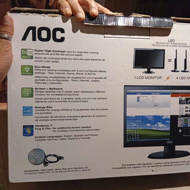 Vendo monitor AOC casi nuevo 58267389 - 3/4