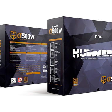 Nox 500W Alpha - Fuente de alimentación de 500 W, certificado 80 PLUS Bronze, PFC activo,   53274327 - Img 123853217