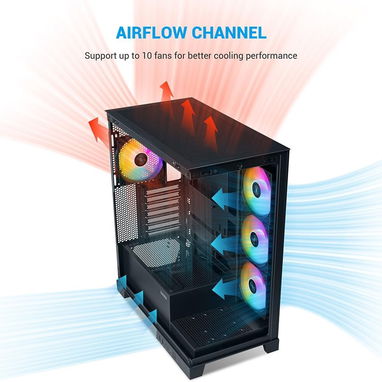 Chasis para PC SAMA V50 de Torre Media para Juegos con Doble Vidrio Templado, 4 Ventiladores ARGB PWM 56854865 - Img 118735008