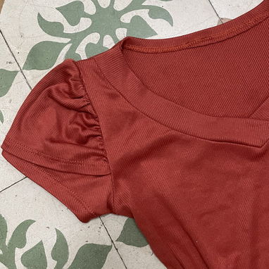 blusa elegante de mujer, blusa color marrón, blusa color naranja, blusas casuales de mujer, blusas de verano con mangas - Img 120523536