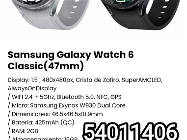 !!Samsung Galaxy Watch 6 Classic(47mm) Display: 1.5", 480x480px, Crista de Zafiro. SuperAMOLED, AlwaysOnDisplay!! - Img main-image-45732515
