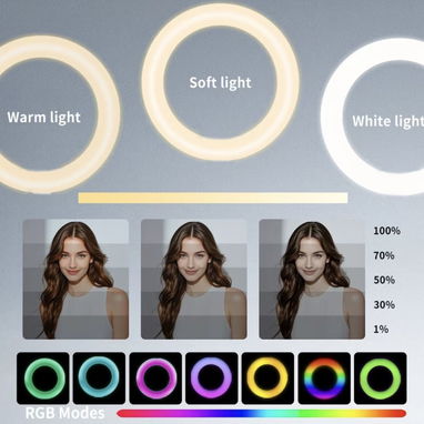 Trípode 📍📸✨ Aro de Luz RGB 1.70 m – Ideal para Fotos, Videos y Streaming ✨📸 - Img 120407120
