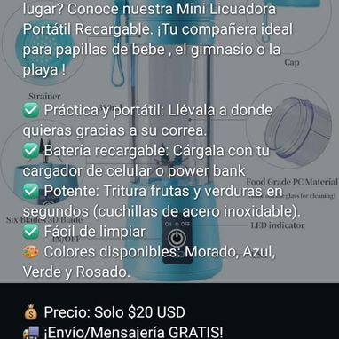 Mini Batidora.  SOLO POR 20 USD.. ofrecemos mensajería Gratuita - 2/2