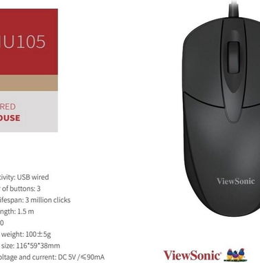 Kit de Teclado y Mouse de Cable ViewSonic - KU254 & MU105 Nuevo en Caja - Img 89244976