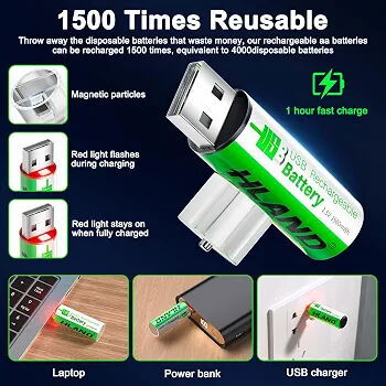 📣Bateria AA Recargable USB ❌No más cargadores ❌ - 2/4
