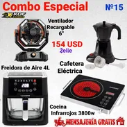 Ventilador recargables, freidora, cafetera, cocina infrarroja - Img 55658487