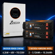 Combo de energía inversor hibrido de 6.2kw mas 2 bateria inteligente de 5.12 kwh Para un total de 10kwh en baterías Pr - Img 57357609